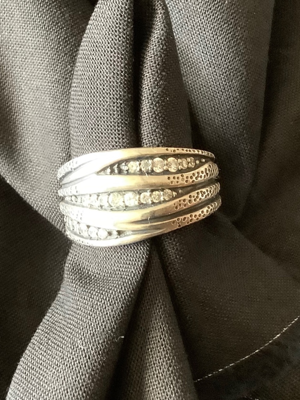 Silpada sterling diamond band